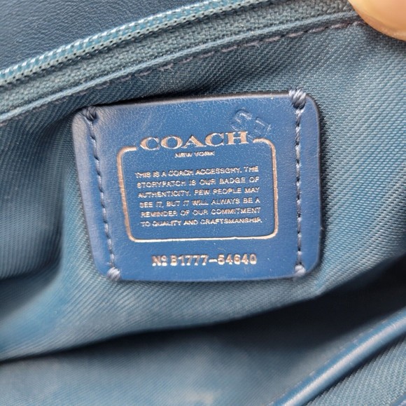 Coach Swagger Large Glove Leather Shoulder Bag DK/ Blue 54640 Chain Strap - Picture 8 of 12